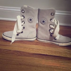 Converse All Star Gray Suede Fur lined sneakers 6